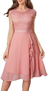 Women's Cocktail Dresses for Women Evening Party, Tea Party Dress for Women 2024 Wedding Guest Dress Prom Semi Formal Dress, Dusty Pink, Medium