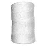 White Poly Twine - 1 Ply x 1,000 Feet Tube - Resists Unraveling and Fraying - Hand Tying