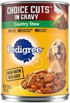 PEDIGREE CHOICE CUTS IN GRAVY Adult Canned Soft Wet Dog Food, Country Stew, 13.2 oz. Cans (Pack of 12)