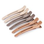 Sndyi 6pcs Neutral Hair Clips - Hair Clips for Styling Sectioning, Non Slip Duck Billed Hair Clips with Silicone Band, Hair Roller Clips, Salon Hair Cutting Clips for Hairdresser, Barber, Women, Men