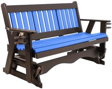 Ecommersify Inc 5FT Amish Glider Handmade in USA Poly Lumber Wood Mission Porch Glider with Cupholders HeavyDuty Everlasting PolyTuf HDPE No Wood fibers and 1000 lbs Limit,Stainless Steel Hardware