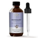 AVD Organics Rosemary Oil for Hair | 100% Pure and Natural - Therapeutic Grade Rosemary Essential Oil for Aromatherapy, Relaxation, Skin- 3.38 fl. Oz