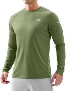 Men's Sun Protection Long Sleeve Shirts UPF 50+ Rash Guard for Men SPF UV Fishing Hiking Running Workout Athletic Shirt Olive