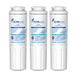 Filterlogic UKF8001 Replacement for EveryDrop Filter 4, Whirlpool EDR4RXD1, Maytag 4396395, UKF8001AXX-200, UKF8001AXX-750, 46-9006, Puriclean II, FMM-2, FL-RF07, Refrigerator Water Filter, Pack of 3