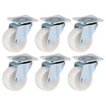 Xinzistar 6PCS Swivel Castors, Swivel Castors Wheels, Heavy Duty Caster Wheels, Trolley Furniture Trolley Wheels with Double Ball Bearings Swivel Head