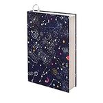 Kuiaobaty Galaxy Starry Book Cover Astronomy Fans Stretchable Book Covers Sleeve Textbook Cover School Book Protector, Black