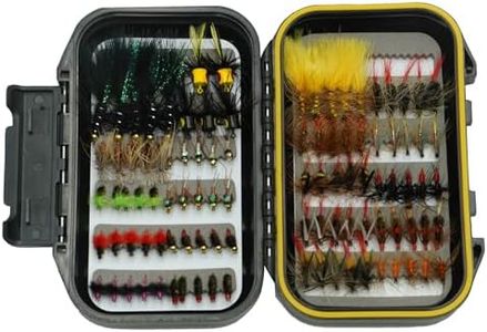 Fly Fishing Flies Assortment Kit with Fly Box, 100PCS Dry/Wet Tenkara Flies, Streamers, Nymph, Popper for Trout Salmon Bass Steelhead Fly Fishing Kit