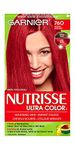 Garnier Nutrisse Ultra Color, Permanent Hair Dye, 760 Ultra Red, 100% Grey, Vibrant Colour, Silky and Smooth Hair Enriched With Avocado Oil, 1 Application