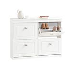 SoBuy 4 Flip-drawers Shoe Cabinet Shoe Rack Shoe Storage Cupboard Organizer White W105 x D24 x H82cm FSR79-W