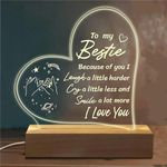 Besties Birthday Gifts for Best Friend Engraved Heart Shaped Night Light Idea Friendship Gifts for Birthday Gifts