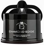 Diamond Edge No.1 Knife Sharpener in The World - Lifetime Use for Any Knife from Chef's, Utility to Steel Pocket Knives - Professional Safe Manual Sharpening Tool, Midnight Black