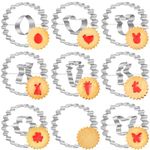 Easter Cookie Cutters for Kids 9 pcs, Nifogo Mini Linzer Cookie Cutter Set, Stainless Steel Holiday Biscuit Cutter, Egg, Bunny, Chick, Shamrock, Carrot, Butterfly Shapes