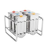 Ice Cream Molds, Stainless Steel Popsicle Moulds 6 Grids Popsicle Maker for Kids DIY Making Ice Cream at Home in Summer with 50 Log Sticks (#2)