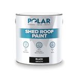 Polar Shed Roof Paint - Black 2.5 Litres | Instant Waterproofing Protection for Felt, Shed & Garage Roofs | Smooth & Decorative Finish | Durable Shed Paint for Exterior Use