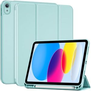 ProCase for iPad (A16) 11th Generation 11 Inch 2025/ iPad 10th Generation 10.9 Inch 2022 Case with Pencil Holder, Hybrid Cover with Soft TPU Back, Supports Touch ID, Auto Wake/Sleep -Aqua