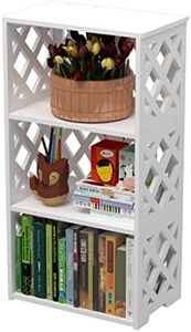 Rerii Bookcase, 4 Tier Kids Small Bookshelf 3 Shelf, Book Organizer Storage Open Shelf Rack, Display Shelves for Bedroom Living Room Bathroom Office, White REIBK01 9.5D x 15W 29.5H in