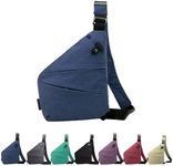 GDOKKNY Anti Theft Crossbody Bag for Women Personal Flex Travel Bag Anti-Theft Cross Body Bag Sling Chest Bag for Men （Blue）