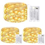 litogo Fairy Lights Battery Operated with Timer, [3 Packs/5M/50 LED] Copper Wire Micro LED String Lights Indoor, Warm White Hanging Twinkle Lights for Bedroom Christmas Party Wedding DIY Decoration