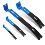 SHALL 4-Piece Flat Pry Bar Set -15" 10" 7.5" 5.5"- Heavy Duty & Mini Nail Puller Crowbar, Utility Claw Bar, Wonder Bar, High-Carbon Steel Flat Bar Tool for Home Remolding & Woodworking