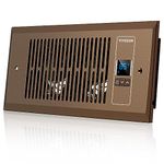 VIVOSUN Quiet Register Booster Fan 4”×10”, Smart Register Vent with Intelligent Thermostat Control, Cooling Heating AC Vent Booster Fan, Brown