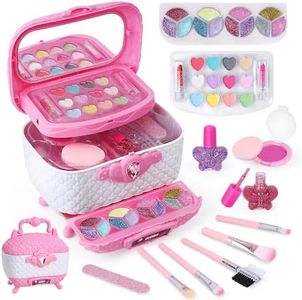 ZWYOIUG Kids Makeup Kit, Educational Kids Makeup Set for Girls with Real Cosmetic Set Toys, Pretend Play Makeup Kit for Girls,Ideal Makeup Toys Gifts for Kids Toddlers Girls 3 4 5 6 7 8 Years Old