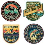 Lazychunks Camping Adventure Wild Life Printed Patch|Multicoloured Decorative Repair Patches for Jackets,Jeans,Bags,Caps etc.