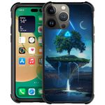 CARLOCA Compatible with iPhone 12 Pro Case,Floating Land Moon iPhone 12 Cases for Girls,Graphic Design Shockproof Anti-Scratch Case for iPhone 12/12 Pro