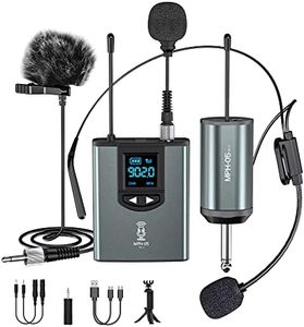 ttstar Wireless Microphone System Headset/Stand/Lavalier Mic with Rechargeable Bodypack Transmitter Receiver for PA Speaker, Camera, Recording, Teaching, Church