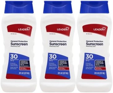 LEADER General Protection Sunscreen Lotion Broad Spectrum SPF 30, Water Resistant Moisturizing Lotion, 8 Ounce, Pack of 3