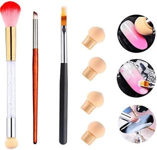 MWOOT 3Pcs Nail Art Brushes, Nail Gradient Sponge Brushes, with Nail Art Dust Brush, Gel Nail Ombre Brush for Nail-decor Painting, Set with 4pcs Sponge Replacement, Double-ended Nail Drawing Pen