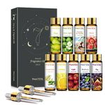 PHATOIL 9x10ML Fruit Fragrance Oil Set, 0.33FL. OZ Long Lasting Essential Oils for Diffusers for Home, Scented Oils for Soap, Candle Making