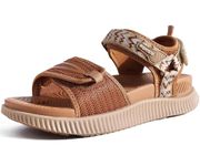 KuaiLu Womens Orthopedic Walking Sandals Plantar Fasciitis Arch Support Ladies Recovery Sport Outdoor Travel Sandles Open Toe Thick Athletic Cushion Foam Sandals Adjustable Strap Khaki Size 7