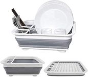 DLD Premium Collapsible Dish Drainer - Durable Folding Dish Draining Board - Space Saver for Travel, Small Kitchens, Caravans, Houseboats, Camping, Tents - Hygienic & Practical Dish Rack Drainer