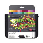 Winsor & Newton, Promarker, Student Designer Wallet, Set of 24, Alcohol Based Dual Tip Markers