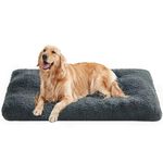 Feandrea Dog Bed, Fluffy Dog Mattress, 122 x 74 cm, Machine Washable, Multipurpose Dog Cushion, Dark Grey PGW204G02