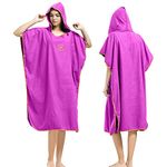 Changing Robe Towel Poncho with Hood for Surfing Swimming Wetsuit Changing,Compact & Light Weight,One Size Fit All