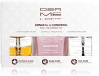 Dermelect Conceal & Condition Nail Treatment Kit – Ridge Filler & Color Corrector for Damaged, Discolored & Brittle Nails – Strengthening Nail Care with Keratin, Peptides & Biotin – Sheer Pink & Nude