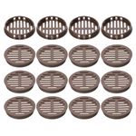 sourcing map 20Pcs 60mm/2.4in Air Vents Circular Soffit Vents, Drak Brown Plastic Soffit Vent Cover for Bathroom Home, Office, Kitchen, Cabinet, Wardrobe