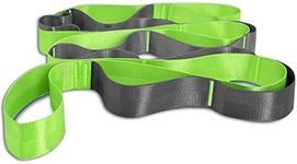 Onory Yoga Strap Stretch Straps for Physical Therapy with Exercise Booklet & Carry Bag Non-Elastic Multi Loops (Green+Grey)