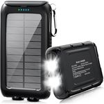 Kepswin Solar-Charger-Power-Bank-49800mAh Portable Solar Phone Charger with LED Flashlight/15W Fast Charge USB C Waterproof External Backup Battery Pack for All Cell Phones & Electronic Devices