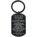 to My Son Keychain Gifts from Mom Inspirational Quote Keyring for Him Boys Men Birthday Graduation Christmas Back to School Gift for Teen Son from Mother, Metal, not known