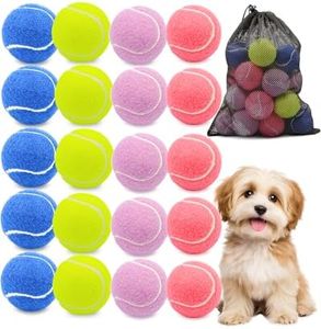 GOLDNITE Tennis Balls for Training and Dogs,Mix Color 20 Pack Practice Tennis Ball with Mesh Bag for Transport and Beginner Exercise High Elasticity Durable Pet Playing Tennis Ball Set