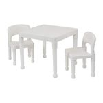 Liberty House Toys 8809W Plastic Table and Two Chair Set, White, H x 43.5cm W x 51cm D