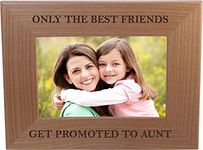 Only The Best Friends Friends Promoted to Aunt - 4x6 Inch Wood Picture Frame - Great Gift for Birthday, or Christmas Gift for Sister, Sisters, Aunts