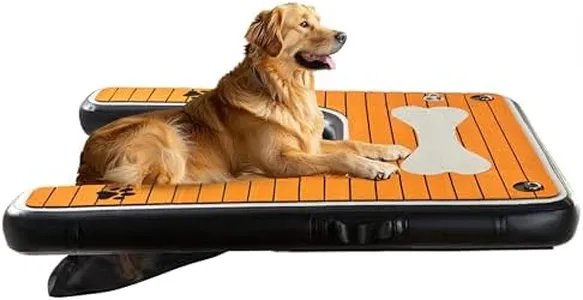 POHARE Dog Pool Ramp - Inflatable Dog Boat Ramp (48" x 35"), Safe & Easy Water Access, Supports Dogs Up to 210 Pounds, Suitable for Pool, Dock & Lake