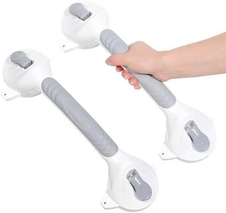 2 x Shower Handles, No Drilling, 38 cm, Shower Handle with Suction Cup, 2024 A Redesigned