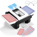 BATURU Rechargeable Automatic Card Shuffler 2 Deck with Built-in 2000 mAh Battery – Fast, Reduced Jams, Low Noise, Compact & Lightweight, Card Shuffler for Game Nights, Travel, and Parties