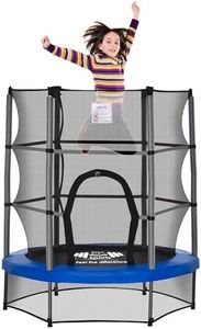 FK Sports Trampoline for Kids | Mini Trampoline with Safety Enclosure Net | Anti-skid pad | Loading Capacity 140KG | Steel Frame | Indoor Rebounder for toddlers Outdoor Round Bouncer Kids aged 1 to 11