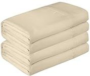 Royale Linens 2 Pack Flat Sheet Set - Top Sheet - Ultra Soft & Breathable - Brushed 1800 Microfiber - Wrinkle & Stain Resistant - Hotel Quality- Flat Sheet Sold Separately (King Cal, Sand)