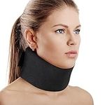 Soft Foam Neck Brace Universal Cervical Collar, Adjustable Neck Support Brace for Sleeping - Relieves Neck Pain and Spine Pressure, Neck Collar After Whiplash or Injury (Black Average 3" Depth Collar, Medium)